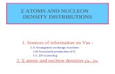 ATOMS AND NUCLEON DENSITY DISTRIBUTIONS 1. Sources of information on V  N : 1.A Strangeness exchange reactions 1.B Associated production of Σ 1.C