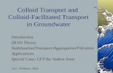 Colloid Transport and Colloid-Facilitated Transport in Groundwater Introduction DLVO Theory Stabilization/Transport/Aggregation/Filtration Applications.