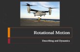 Rotational Motion Describing and Dynamics. Rotational Motion ï½ Describing Rotational Motion ï½ Fractions of revolution measured in grads, degrees, or radians
