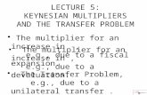 LECTURE 5: KEYNESIAN MULTIPLIERS AND THE TRANSFER PROBLEM