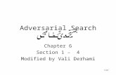 124/ Adversarial Search جستجوی تخاصمی Chapter 6 Section 1 – 4 Modified by Vali Derhami.