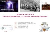 Physics 2113 Jonathan Dowling Lecture 34: FRI 14 NOV Electrical Oscillations, LC Circuits, Alternating Current II.