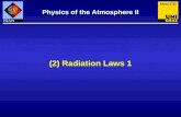(2) Radiation Laws 1 Physics of the Atmosphere II Atmo II 31.