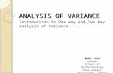 ANALYSIS OF VARIANCE Introduction to One way and Two Way analysis of Variance...... Neha Jain Lecturer School of Biotechnology Devi Ahilya University,