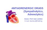 Assoc. Prof. Ivan Lambev E-mail: itlambev @mail.bg ANTIADRENERGIC DRUGS (Sympatholytics, Adrenolytics)