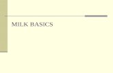 MILK BASICS. Chemical components Milk composition Water % Dry mat (%) Fat (%) Proteins (%) Lactose (%) Minelars (%) cow87,512,53,73,34,70,8 sheep80,719,385,64,80,9.