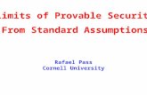 Rafael Pass Cornell University Limits of Provable Security From Standard Assumptions.