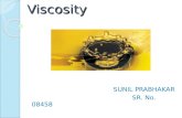 Viscosity SUNIL PRABHAKAR SR. No. 08458. Introduction Viscosity is a quantitative measure of a fluid’s resistance to flow. Dynamic (or Absolute) Viscosity: