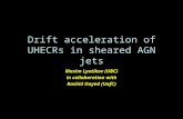 Drift acceleration of UHECRs in sheared AGN jets Maxim Lyutikov (UBC) in collaboration with Rashid Ouyed (UofC)