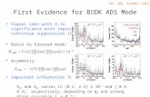 First Evidence for B  DK ADS Mode  Signal seen with 4.1σ significance with improved continuum suppression (NB).  Ratio to favored mode:  Asymmetry:
