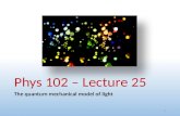 Phys 102 â€“ Lecture 25 The quantum mechanical model of light 1