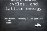 Born-Haber cycles, and lattice energy Mr Michael (Hamzah) Allan (019 254 7120) Mr Michael (Hamzah) Allan (019 254 7120)KYUEM