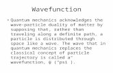 Wavefunction Quantum mechanics acknowledges the wave- particle duality of matter by supposing that, rather than traveling along a definite path, a particle.