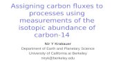 Assigning carbon fluxes to processes using measurements of the isotopic abundance of carbon-14 Nir Y Krakauer Department of Earth and Planetary Science.