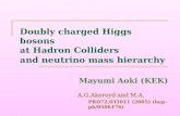 Doubly charged Higgs bosons at Hadron Colliders and neutrino mass hierarchy Mayumi Aoki (KEK) A.G.Akeroyd and M.A. PRD72,035011 (2005) (hep-ph/0506176)