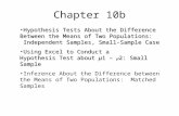 Chapter 10b Hypothesis Tests About the Difference Between the Means of Two Populations: Independent Samples, Small-Sample CaseHypothesis Tests About the.