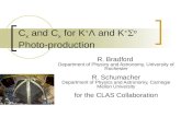 C x and C x for K + Λ and K +  o Photo-production R. Bradford Department of Physics and Astronomy, University of Rochester R. Schumacher Department of.