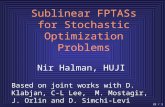 1 / 22 Sublinear FPTASs for Stochastic Optimization Problems Nir Halman, HUJI Based on joint works with D. Klabjan, C-L Lee, M. Mostagir, J. Orlin and.