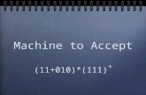 (11+010)*(111) + Machine to Accept. Initial Design 1 1 1 11 1 0 0 λ λ A B C E D F G H.