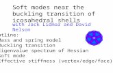 Soft modes near the buckling transition of icosahedral shells Outline: Mass and spring model Buckling transition Eigenvalue spectrum of Hessian Soft mode.