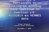 Search for Θ + Pentaquark by looking at missing mass spectrum in reaction γ * D Λ(1520)X in HERMES data Grigor Aslanyan Yerevan State University September