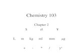 Chemistry 103 Chapter 2 $ â‚¤ ¥ L m kg ml mm ¼g + - * / y x