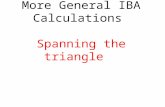 More General IBA Calculations Spanning the triangle.