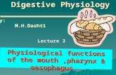Digestive Physiology Physiological functions of the mouth,pharynx & oesophagus By: M.H.Dashti Lecture 3.