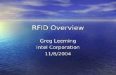 RFID Overview Greg Leeming Intel Corporation 11/8/2004.
