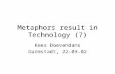 Metaphors result in Technology (?) Kees Doevendans Darmstadt, 22-03-02.