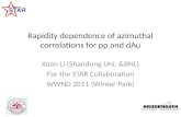 Rapidity dependence of azimuthal correlations for pp and dAu Xuan Li (Shandong Uni. &BNL) For the STAR Collaboration WWND 2011 (Winter Park)