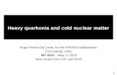 1 Heavy quarkonia and cold nuclear matter Hugo Pereira Da Costa, for the PHENIX collaboration CEA Saclay, LANL INT 2010 – May 27 2010 New results from.
