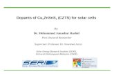 Dopants of Cu 2 ZnSnS 4 (CZTS) for solar cells By Dr. Mohammad Junaebur Rashid Solar Energy Research Institute (SERI), Universiti Kebangsaan Malaysia (UKM).