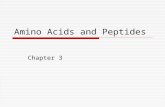 Amino Acids and Peptides Chapter 3. Why is it important to specify the three dimensional structure of amino acids? ï¯ Three dimensional structure of amino