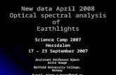 New data April 2008 Optical spectral analysis of Earthlights Science Camp 2007 Hessdalen 17 – 23 September 2007 Assistant Professor Bjørn Gitle Hauge Østfold.