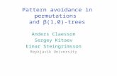 Pattern avoidance in permutations and β(1,0)-trees Anders Claesson Sergey Kitaev Einar Steingrímsson Reykjavík University.