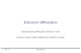 9/2-10MENA3100 Electron diffraction Selected area diffraction (SAD) in TEM Electron back scatter diffraction (EBSD) in SEM
