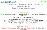 MESA Lab Synthesis of bidimensional α -stable models with long-range dependence xiaodong sun MESA (Mechatronics, Embedded Systems and Automation) Lab School.