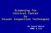 Screening for Cervical Cancer by Visual Inspection Techniques Dr Aruna Batra VMMC & SJH.