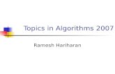 Topics in Algorithms 2007 Ramesh Hariharan. Random Projections.