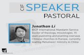 Jewish Diaspora & Chinese Returnee Leading Returnees Ministry in China Jonathan Li, Dr. Theol. BICF-IMS.