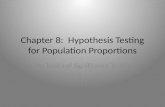 Chapter 8: Hypothesis Testing for Population Proportions The basics of Significance Testing