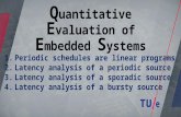 Q uantitative E valuation of E mbedded S ystems 1.Periodic schedules are linear programs 2.Latency analysis of a periodic source 3.Latency analysis of.