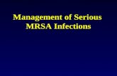 Management of Serious MRSA Infections. DNA Staphylococcus aureus MRSA mecA gene Cell Membrane Enzymes: Abnormal Penicillin Binding Protein (PBP2a) Β-Lactam.