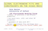 ICHEP04 Beijing Global Electroweak fits and constraints on the Higgs mass Pete Renton Aug 2004 GLOBAL ELECTROWEAK FITS AND CONSTRAINTS ON THE HIGGS MASS.