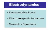 Electrodynamics Electromotive Force Electromagnetic Induction Maxwell’s Equations.