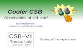 00 Cooler CSB Observation of dd  απ 0 CSB–VII Trento, Italy June 13-17, 2005 Ed Stephenson Indiana University Cyclotron Facility Review of the experiment.