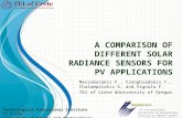 A COMPARISON OF DIFFERENT SOLAR RADIANCE SENSORS FOR PV APPLICATIONS Mavromatakis F., Franghiadakis Y., Chalampalakis G. and Vignola F. TEI of Crete &University.