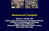 Myeloma and Transplant Sergio A Giralt, MD Chief, Adult Bone Marrow Transplant Service Division of Hematologic Oncology Department of Medicine Memorial.
