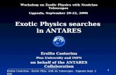 Ersilio Castorina - Exotic Phys. with nu Telescopes, Uppsala Sept. 2006 1 Exotic Physics searches in ANTARES Ersilio Castorina Pisa University and INFN
